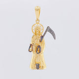 Dije Santa Muerte 5.8g / 1 3/4 in Dos Oros Negro Amarillo 18K