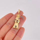 Dije Santa Muerte 5.8g / 1 3/4 in Dos Oros Negro Amarillo 18K