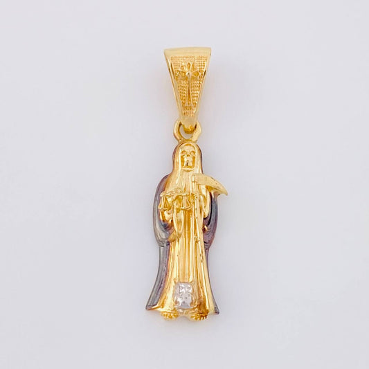 Pendant Santa Muerte 2.45g / 1 1/4 in Two-Tone Black Yellow 18K