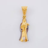 Dije Santa Muerte 2.45g / 1 1/4 in Dos Oros Negro Amarillo 18K