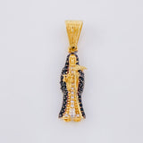 Dije Santa Muerte 2.65g / 1 1/4 in Dos Oros Negro Amarillo 18K