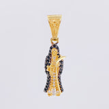 Dije Santa Muerte 2.65g / 1 1/4 in Dos Oros Negro Amarillo 18K