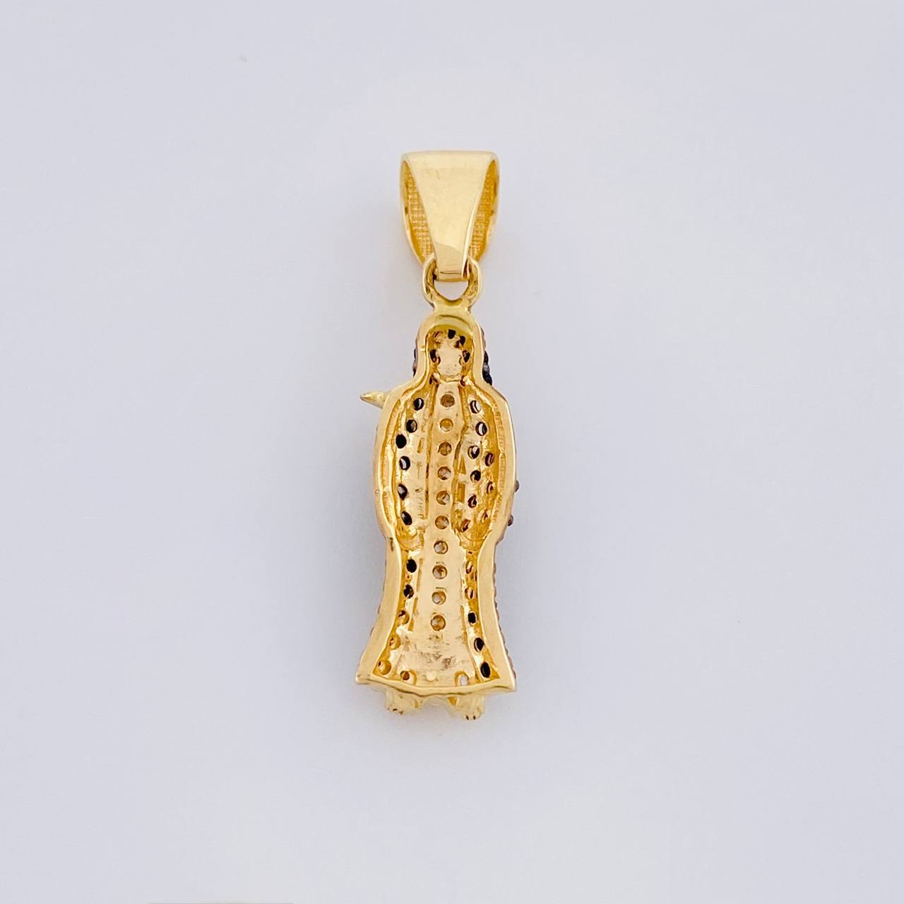 Dije Santa Muerte 2.65g / 1 1/4 in Dos Oros Negro Amarillo 18K