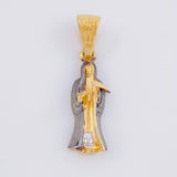 Dije Santa Muerte 2.55g / 1 1/4 in Dos Oros Negro Amarillo 18K