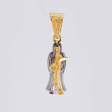 Dije Santa Muerte 2.55g / 1 1/4 in Dos Oros Negro Amarillo 18K