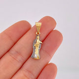 Dije Santa Muerte 2.55g / 1 1/4 in Dos Oros Negro Amarillo 18K
