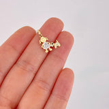 Dije Niña y Perro 1.1g / 3/4 in Dos Oros Amarillo Blanco 18K