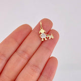 Pendant Girl and Dog 1.1g / 3/4 in Two-Tone Yellow White Gold 18K