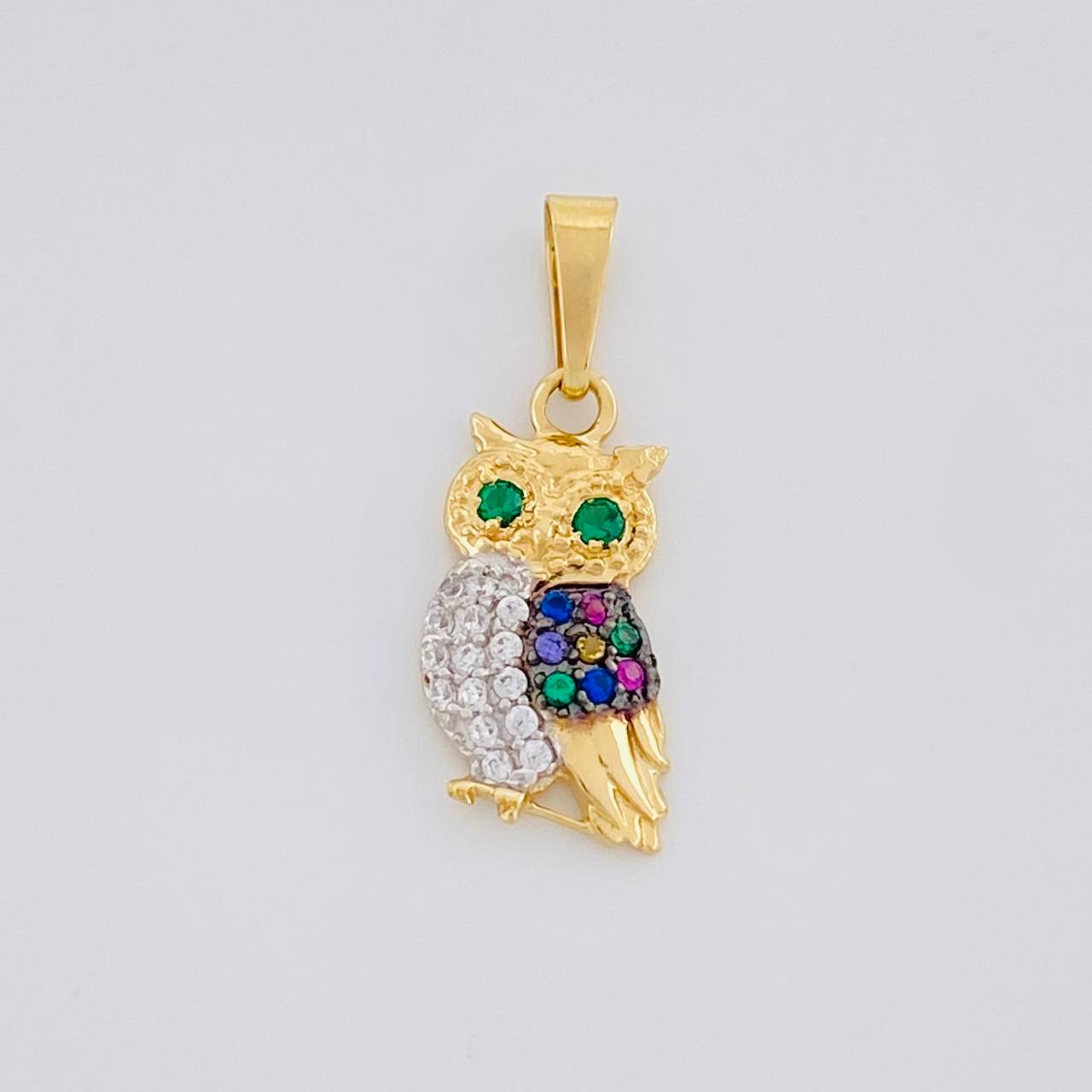 Dije Buho 1.15g / 1 in Dos Oros Amarillo Blanco 18K