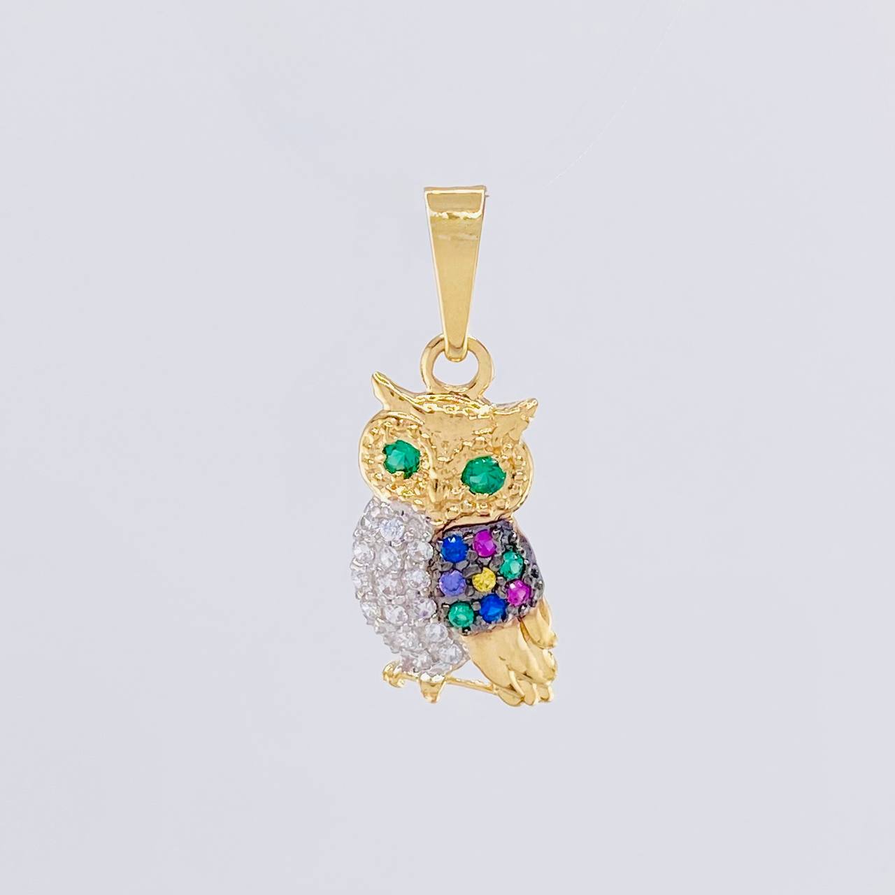Dije Buho 1.15g / 1 in Dos Oros Amarillo Blanco 18K