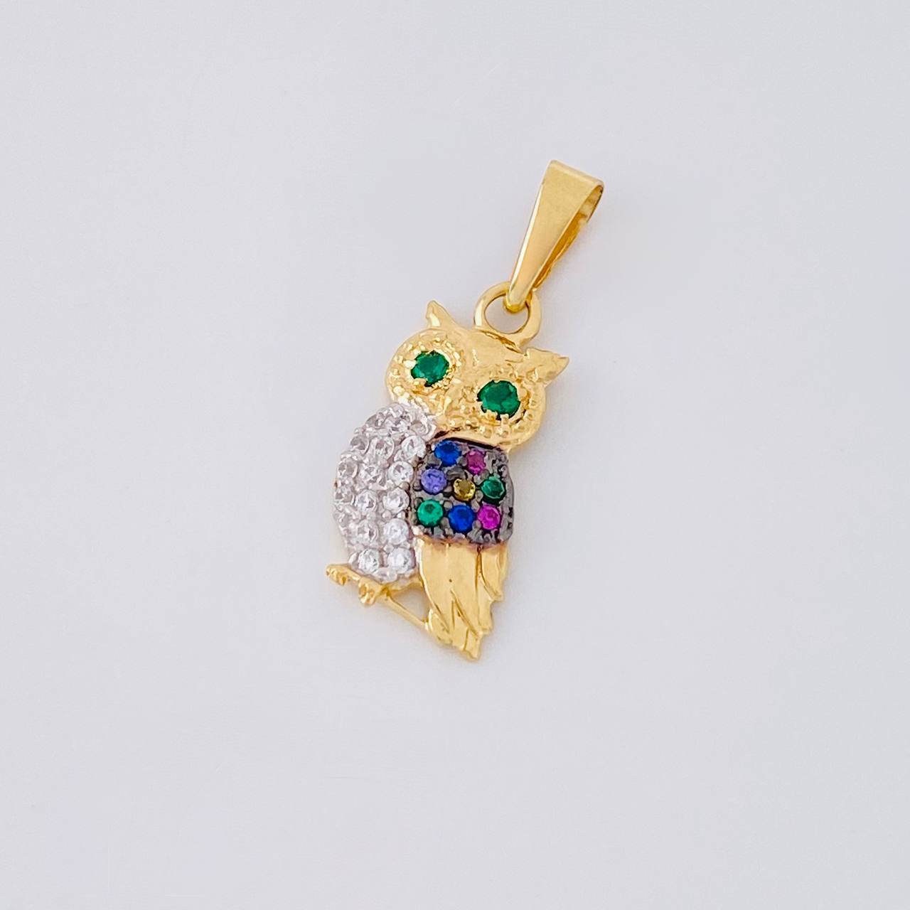 Dije Buho 1.15g / 1 in Dos Oros Amarillo Blanco 18K