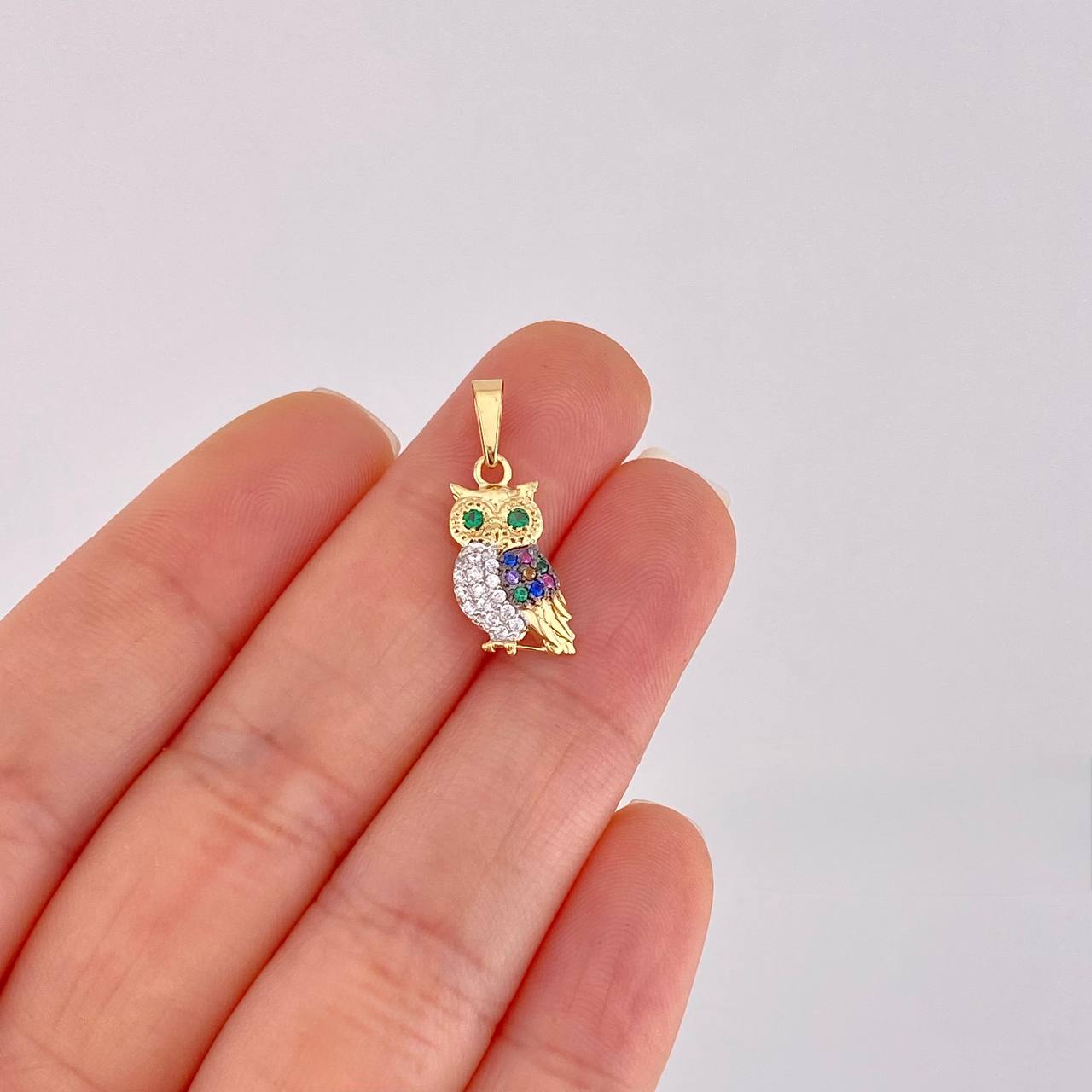 Dije Buho 1.15g / 1 in Dos Oros Amarillo Blanco 18K