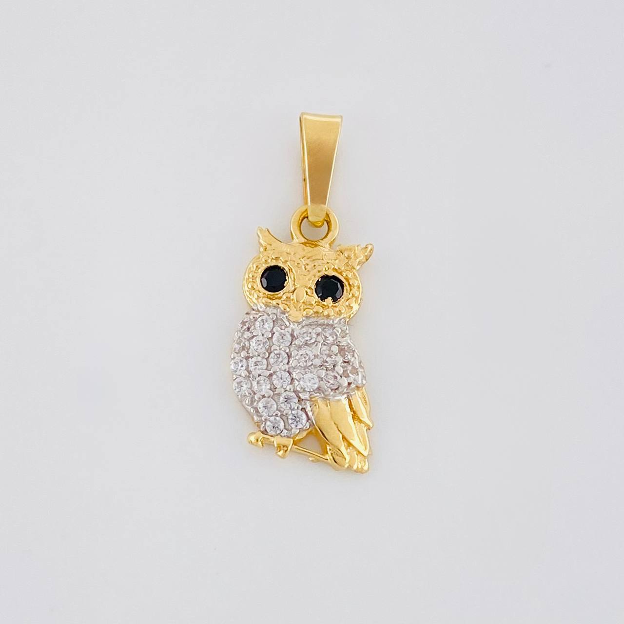 Dije Buho 1.25g / 1 in Dos Oros Amarillo Blanco 18K