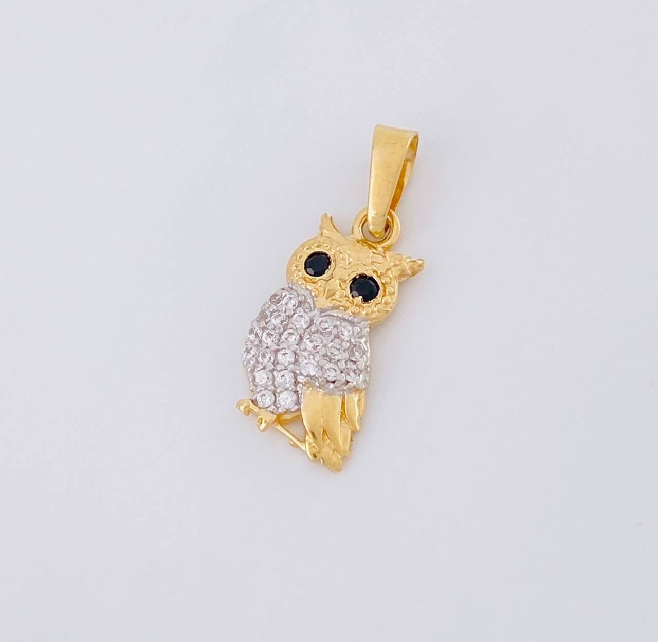 Dije Buho 1.25g / 1 in Dos Oros Amarillo Blanco 18K