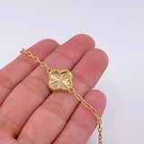 Pulso Aro Seguido Trébol 4.65g / 7 1/4 in / 2.5mm Oro Amarillo 18K