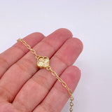 Classic Link Bracelet Clover 2.95g / 6 1/2 in / 2.5mm 18K Yellow Gold