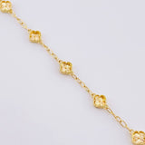 Pulso Aro Seguido Trébol 5.3g / 7 1/4 in / 2.5mm Oro Amarillo 18K