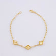 Classic Link Bracelet Clover 4.15g / 7 1/4 in / 2.5mm Yellow Gold 18K