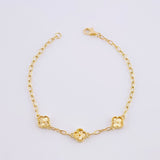 Classic Link Bracelet Clover 4.15g / 7 1/4 in / 2.5mm Yellow Gold 18K