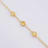 Classic Link Bracelet Clover 4.15g / 7 1/4 in / 2.5mm Yellow Gold 18K