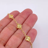 Classic Link Bracelet Clover 4.15g / 7 1/4 in / 2.5mm Yellow Gold 18K