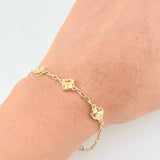Classic Link Bracelet Clover 4.15g / 7 1/4 in / 2.5mm Yellow Gold 18K