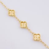 Pulso Aro Seguido Trébol 5.15g / 7 3/4 in / 2.5mm Oro Amarillo 18K