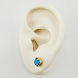 Topos Trebol Nacar Azul 1.45gr / 6.5mm Oro Amarillo Nac.Esp. 18K