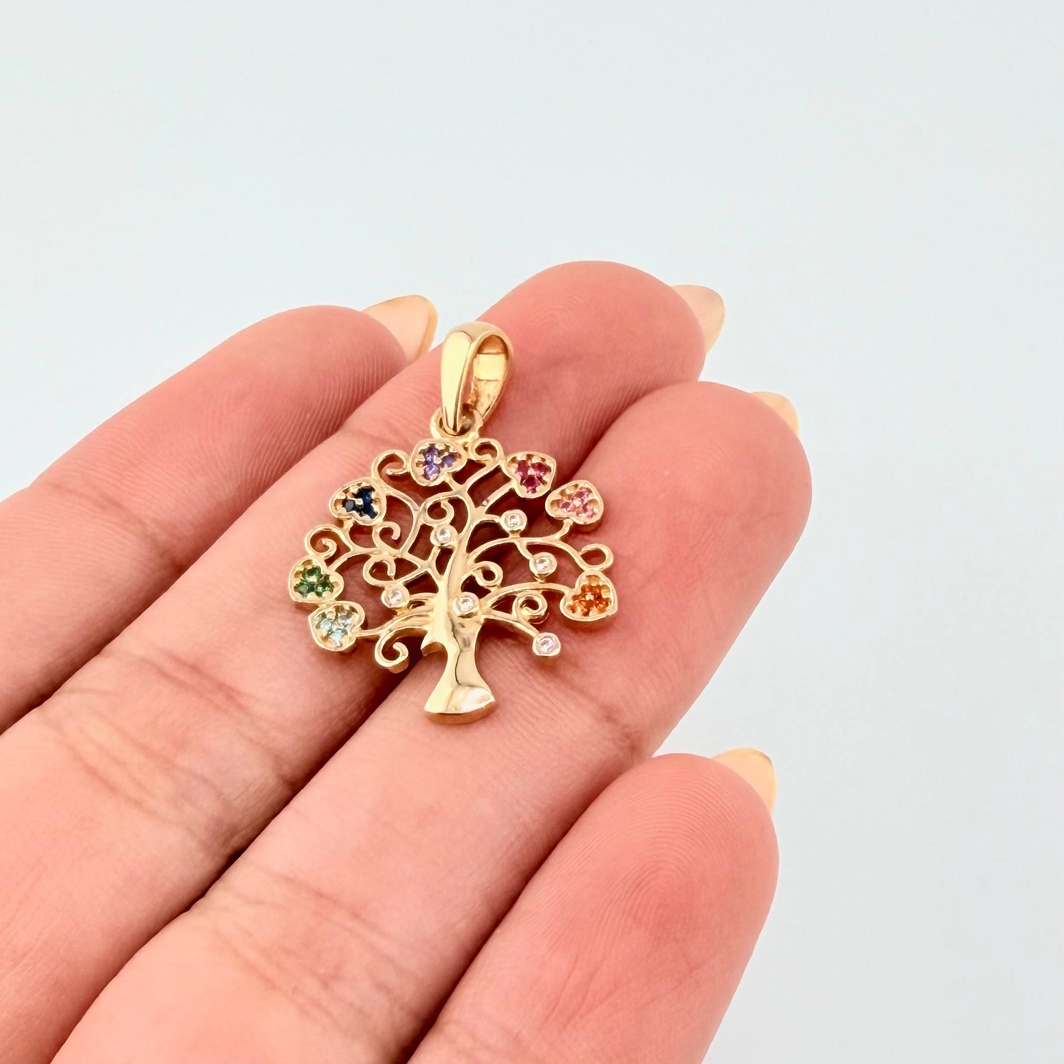 Dije Arbol De La Vida 2.55gr / 1 1/2 in / Oro Amarillo 18K