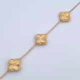 Pulso Aro Seguido Trebol Gradual 6.2gr / 18cm-20cm / 1.2mm Diamantado Oro Amarillo 18K $