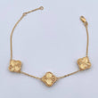 Pulso Aro Seguido Trebol Gradual 6.2gr / 18cm-20cm / 1.2mm Diamantado Oro Amarillo 18K $
