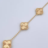 Pulso Espiga Trebol Gradual 5.8gr / 16cm-19.1cm / 1.3mm Diamantado Oro Amarillo 18K $