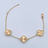 Pulso Espiga Trebol Gradual 5.8gr / 16cm-19.1cm / 1.3mm Diamantado Oro Amarillo 18K $