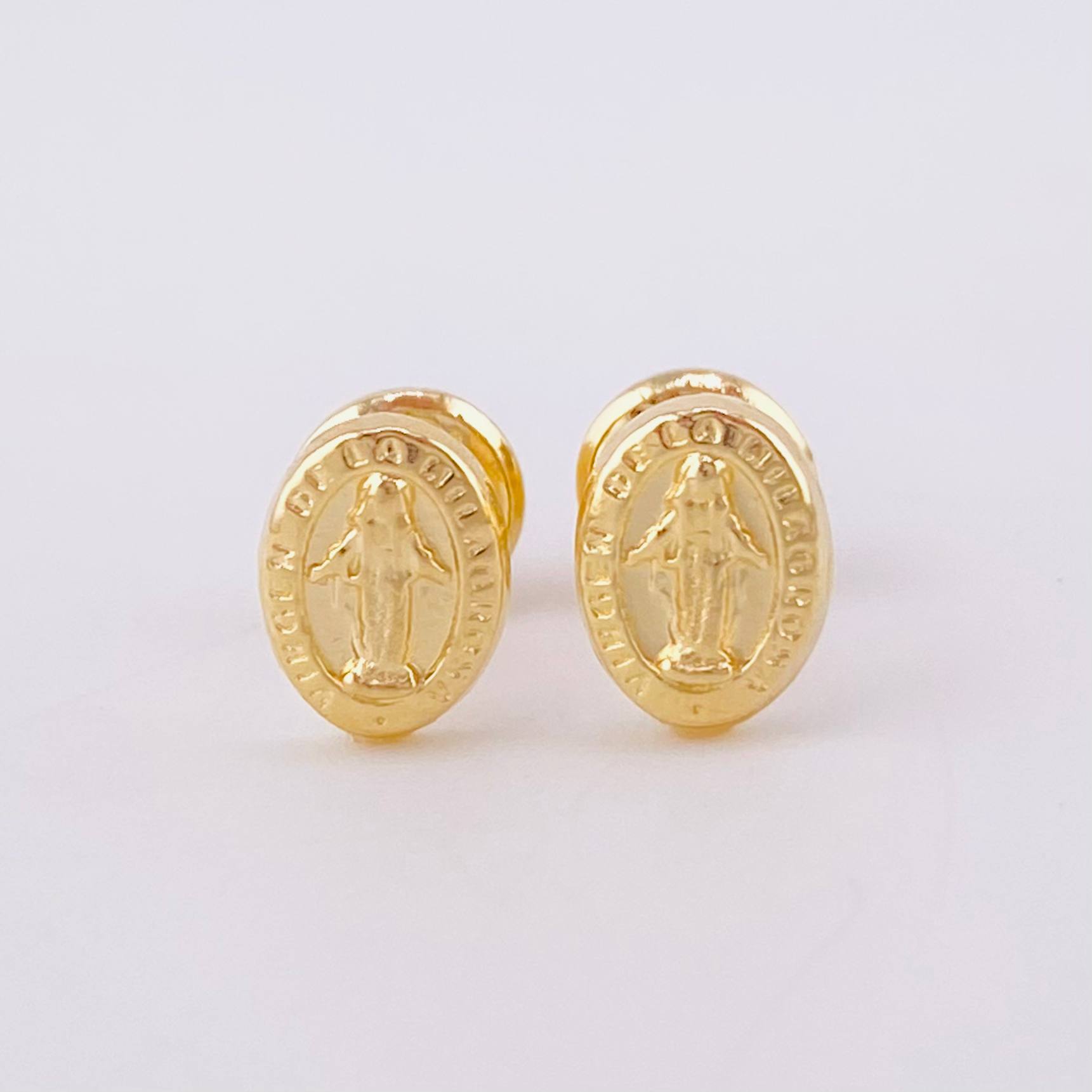 Topos Virgen Milagrosa 0.6 g / in / 7.3 mm Oro Amarillo 18K