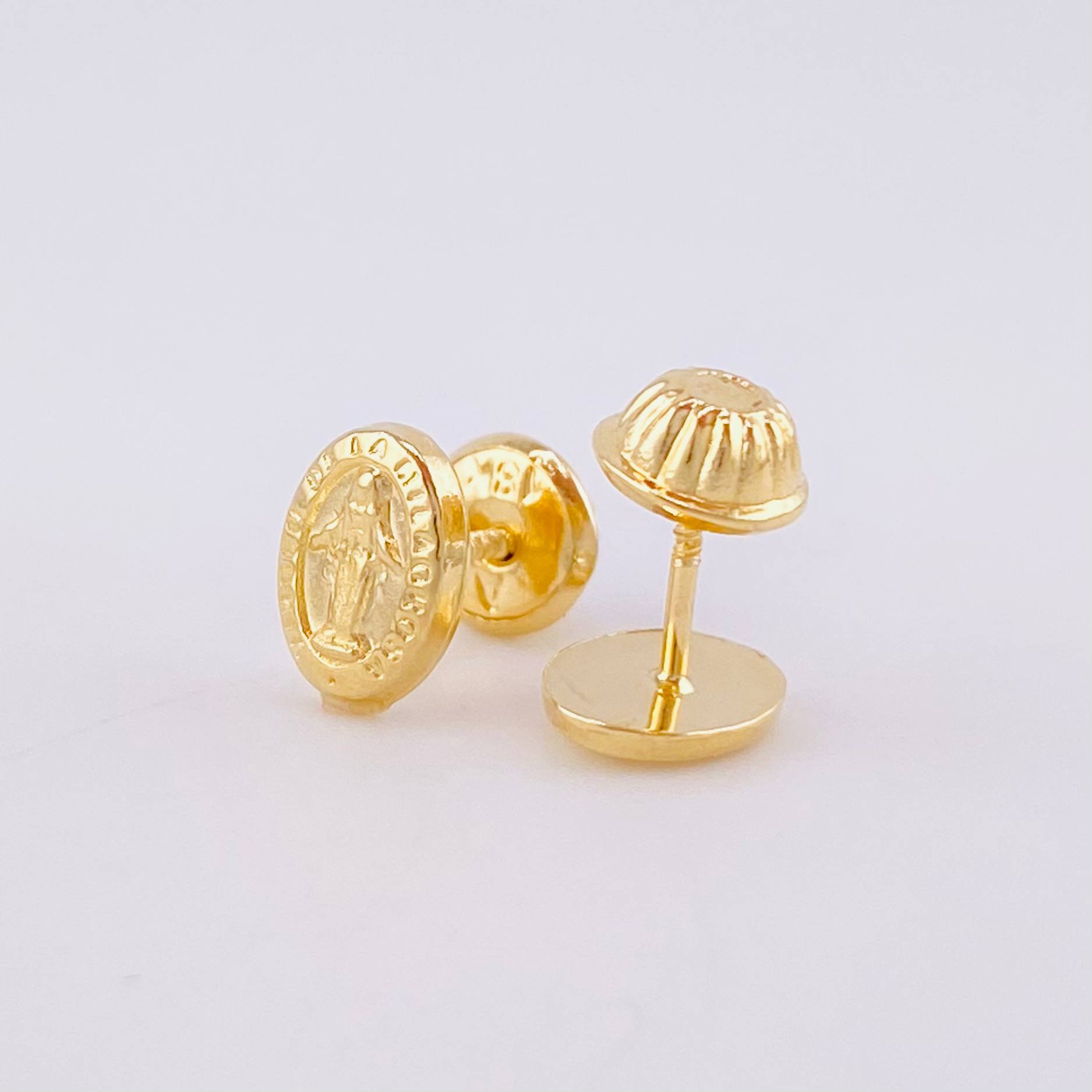 Topos Virgen Milagrosa 0.6 g / in / 7.3 mm Oro Amarillo 18K