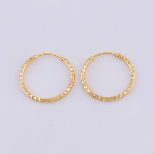 Candongas Aro Rayado 0.75 g / 1.2 cm Oro Amarillo 18K