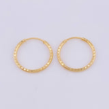 Candongas Aro Rayado 0.75 g / 1/2 in Oro Amarillo 18K