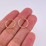 Candongas Aro Rayado 0.75 g / 1/2 in Oro Amarillo 18K