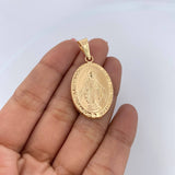 Pendant Miraculous Virgin 3.05gr / 4.1cm / 18K Yellow Gold Stamped &