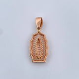 Dije Virgen Guadalupe 3.45gr / 3.3cm / Circones Blancos Fucsias Verdes Oro Rosa 18K &