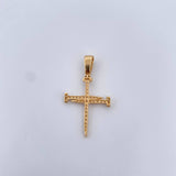 Dije Cruz Clavo 2.1gr / 3.4cm / Circones Blancos Oro Amarillo 18K &
