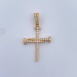 Dije Cruz Clavo 2.1gr / 3.4cm / Circones Blancos Oro Amarillo 18K &