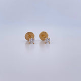 Topos Cuatro Garras 0.55gr / Circon Blanco Oro Amarillo 18K $
