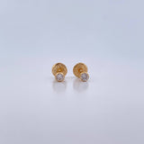 Topos Bicel 0.4gr / Circon Blanco Oro Amarillo 18K $
