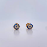 Topos Turcos 0.95gr / Circones Azules Blancos Oro Amarillo 18K &