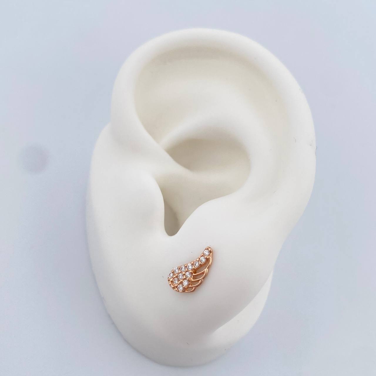 Topos Alas 0.8gr / Circones Blancos Oro Rosa 18K $