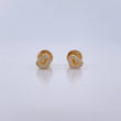 Stud Earrings Heart Silhouette 0.65gr / White Zircons 18K Yellow Gold $