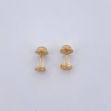 Stud Earrings Heart Silhouette 0.65gr / White Zircons 18K Yellow Gold $