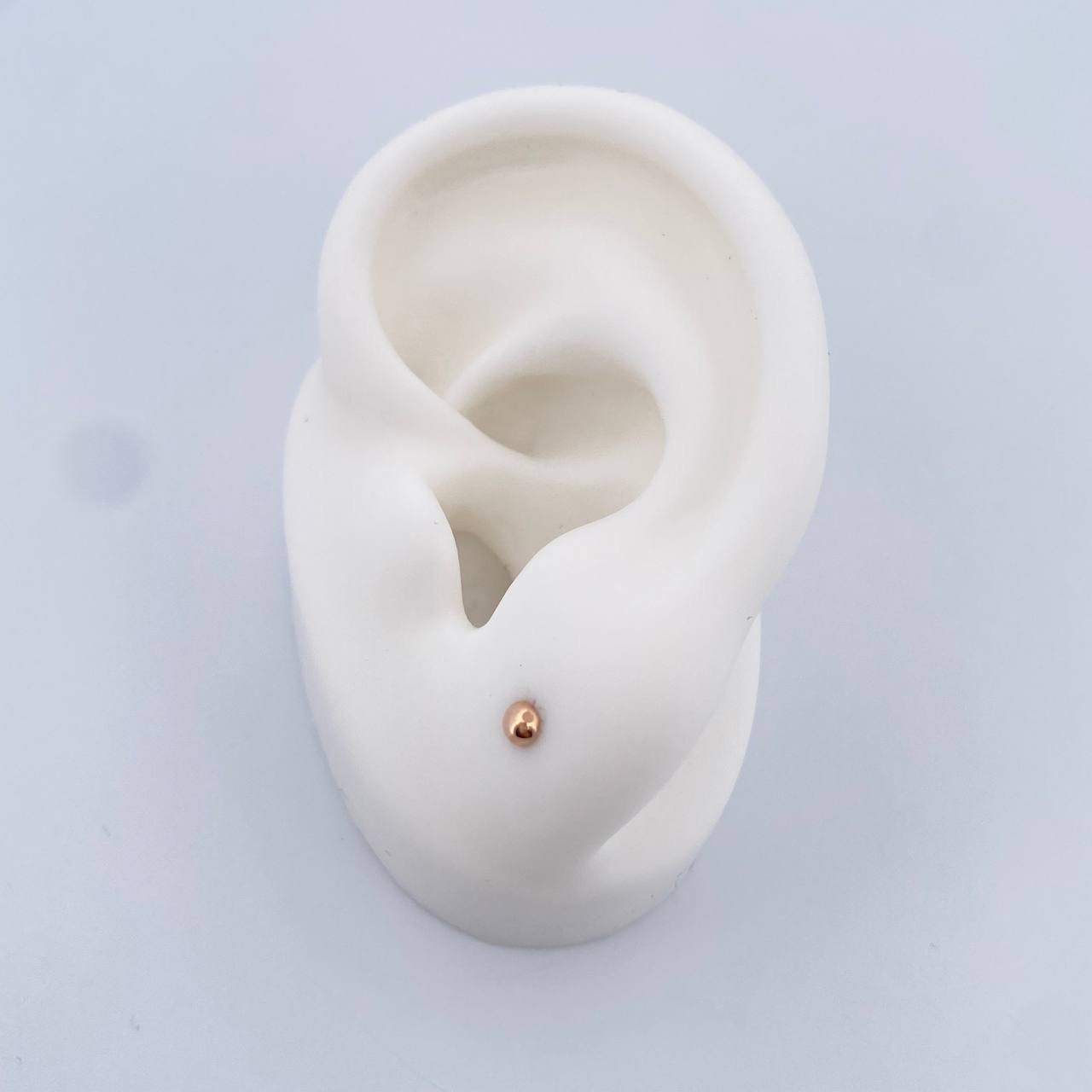 Topos Media Bola 0.35gr / 3mm Lisa Oro Rosa 18K $