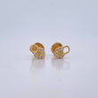 Topos Corazon Candado 0.7gr / Circones Blancos Oro Amarillo 18K $